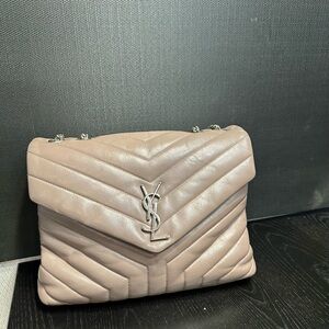Yves Saint Laurent Quilted Leather Shoulder Bag - Taupe